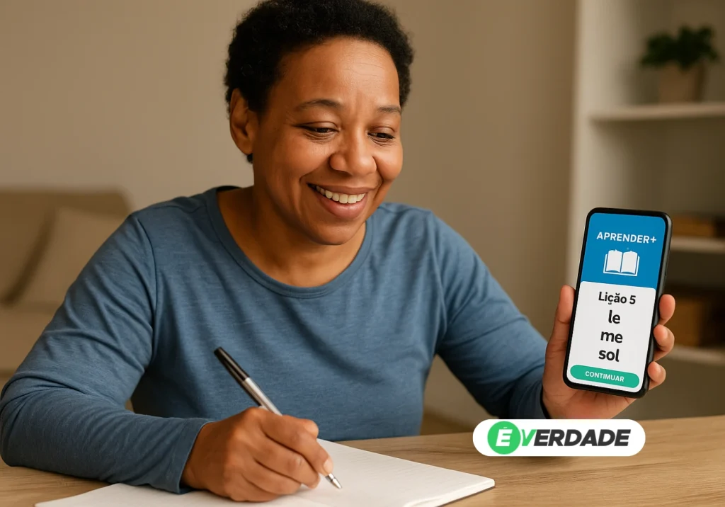 Aplicativo de alfabetização para adultos: Aprenda com Autonomia: É-Verdade